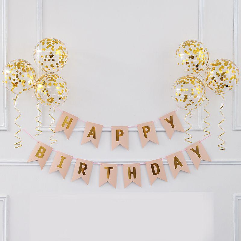 Birthday Banner Decoration, Scene Arrangement, Baby's First Birthday Balloon, Children's Party Background, Happy Birthday