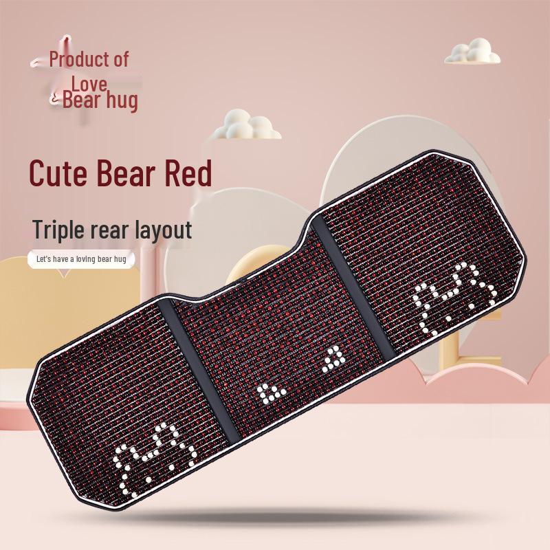 Cartoon Bear Wooden Bead Car & Office Cushion Set - 3-Piece, All-Season