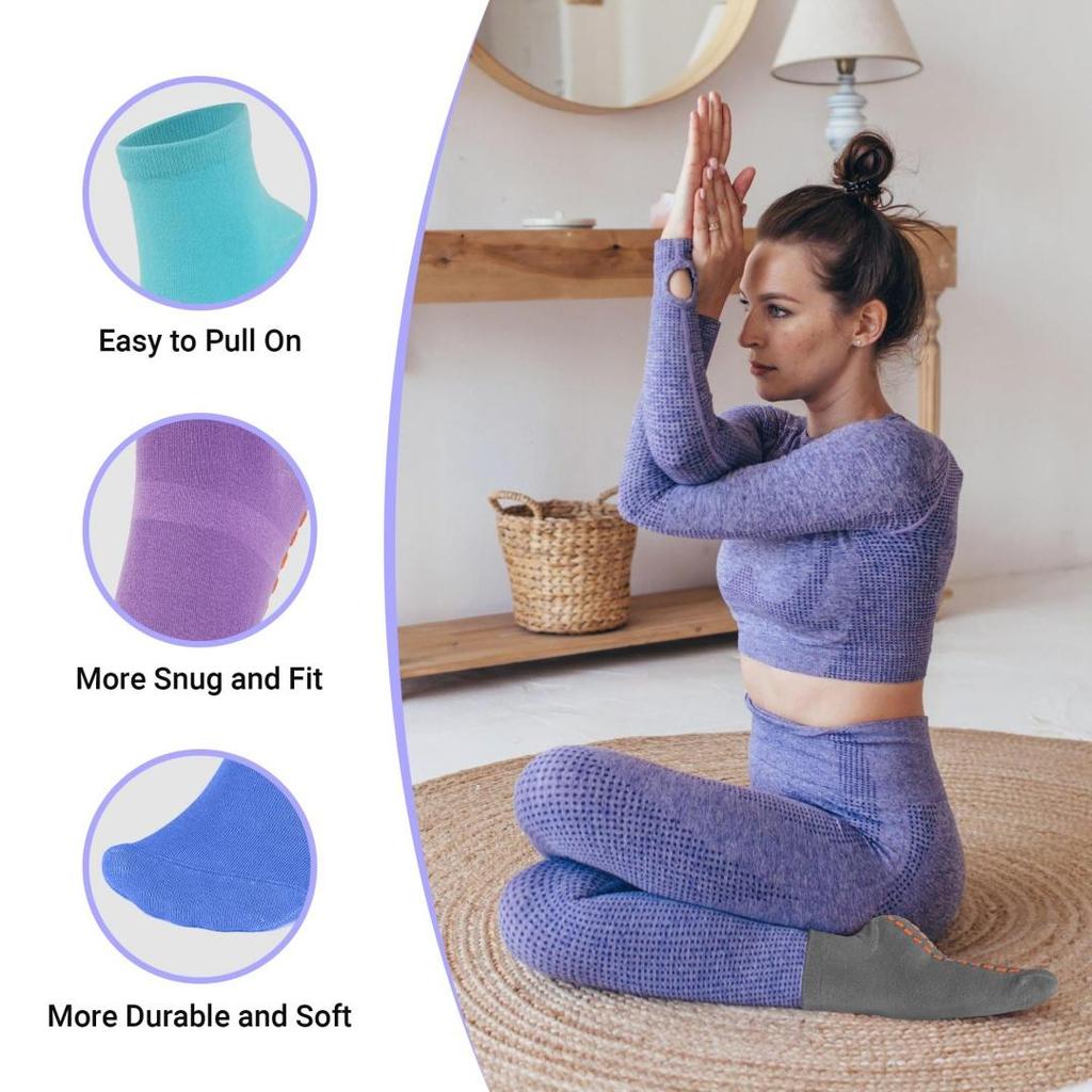 1 Çift Kaymaz Kısa Çorap Ev Zemin Çorapları Kapalı Spor Nefes Alabilen Pamuklu Çoraplar Yoga Çorapları