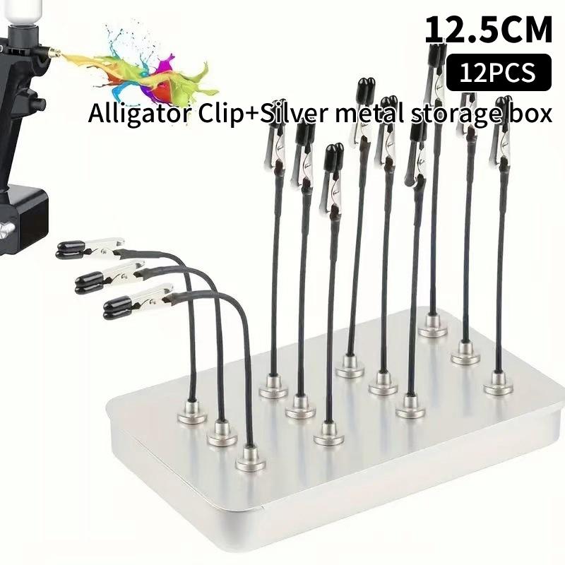 10/12Pcs Third Hand With Strong Magnetic Base Flexible Arms Pcb Holder For Electronics Repair - Alligator Clip Welding Tool