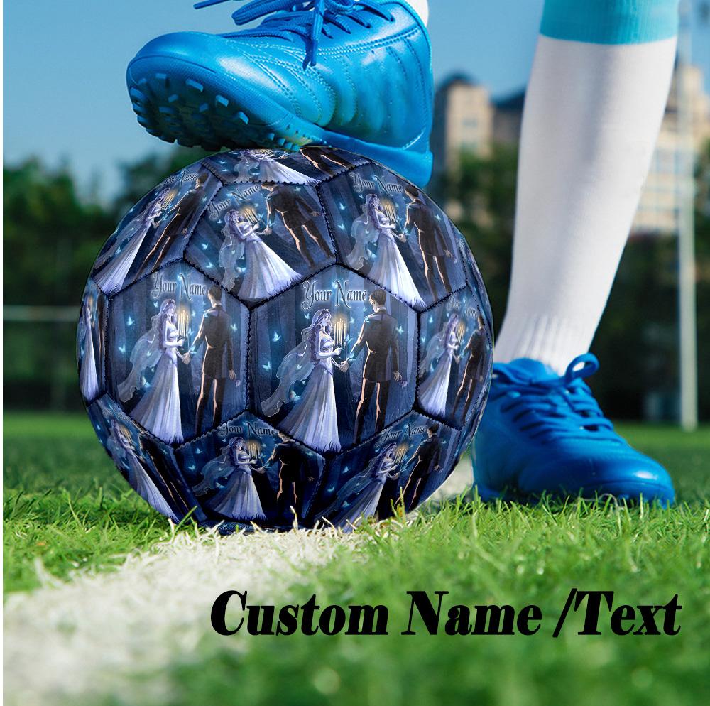Custom Text Size 5 Soccer Ball, Standard Match Football For OutdoorCorpse Bride Emily Victor