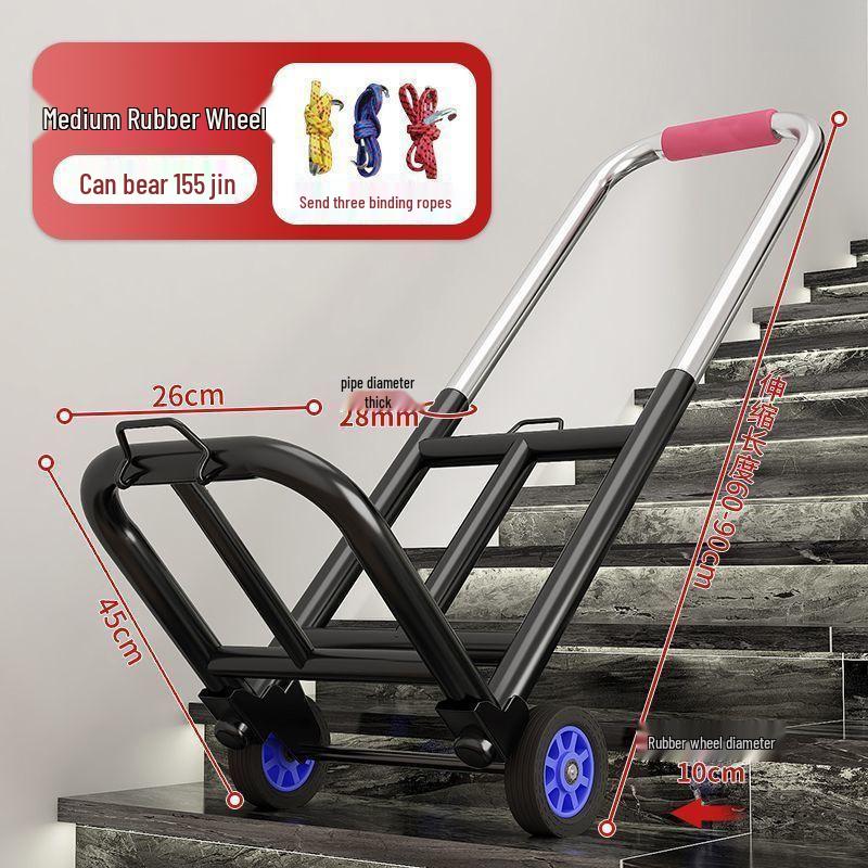 Carrello Manuale Pieghevole Portatile per Scale per Carichi Pesanti – Carrello Portabagagli Conveniente e Compatto