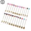 4pcs Stainless Steel Donuts Candy Spoon Forks Kitchen Tableware Milk Coffee Stirring Spoons Dessert Cake Tools Cutlery Spoon Set