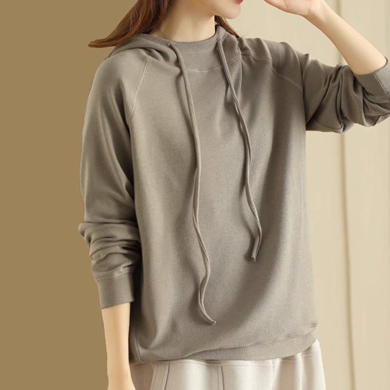Sweatshirt for Women Cotton Oversize Hooded Thickened Loose Casual Pullover Long Sleeve Top Sweatshirt