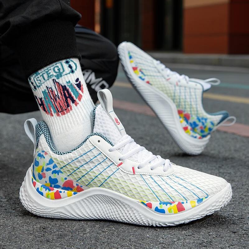 Low-top Basketball Shoes for Men and Women, Summer Mesh Breathable, Non-slip, Wear-resistant, Shock-absorbing, Lightweight Shoes, Combat Boots