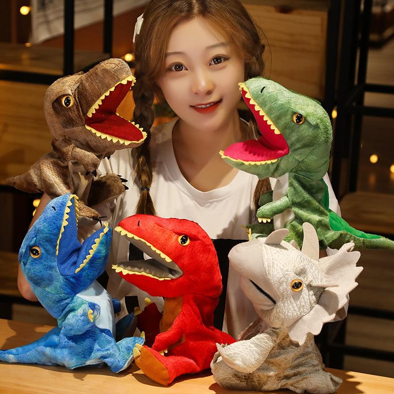 Simulation Dinosaur Hand Puppet Animal Gloves Toy Parent-Child Game Plush Doll Children'S Tyrannosaurus Rex Puppet Show