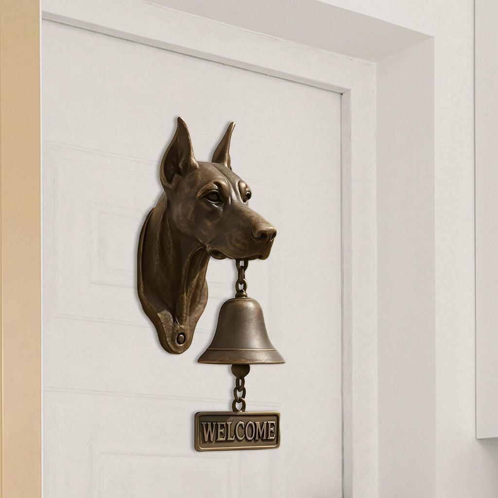 Vintage Dinner Bell Outdoor Decorative Dog Head Shape Door Bell Vintage Farmhouse Doorbell for Front Door Garden Sheds Cottage
