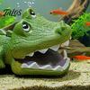 Shrimp Tank Bubbler Aquarium Air Crocodile, Resin Crocodile Decoration Bubbler, Betta Pump Fish Ornament for Accessory