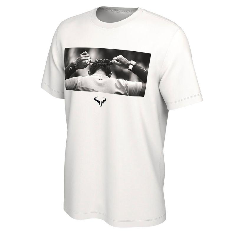 Herren T-Shirt Nike Rafael Nadal Herren Nike Tennis T-Shirt L white
