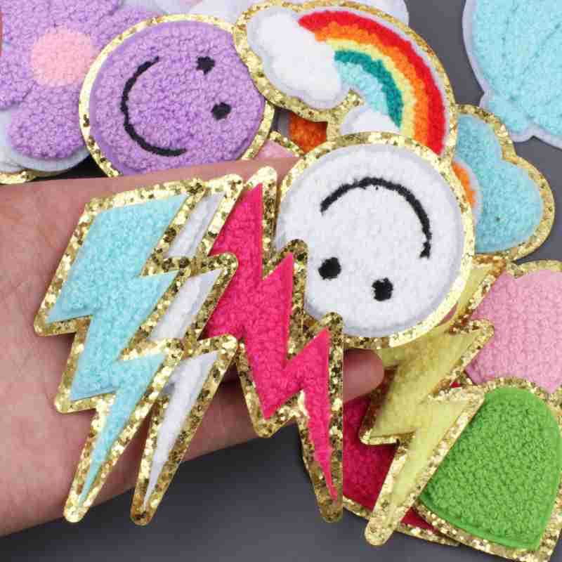 New Embroidery Cloth Sticker Rainbow Patch Sticker Love Smiley Face Computer Embroidery Chapter Boy Bag Decoration Towel Embroidery Shell