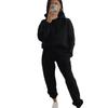 1116 Yama European and American popular casual hooded long-sleeved pocket sweater solid color sports suit two-piece set