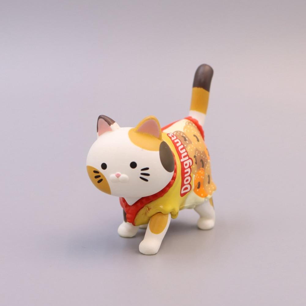 Walking Animal Cat Model Doll Toys PVC Mini Cat Ornaments Cute Snack Cat Figure Toys  Holiday Gift