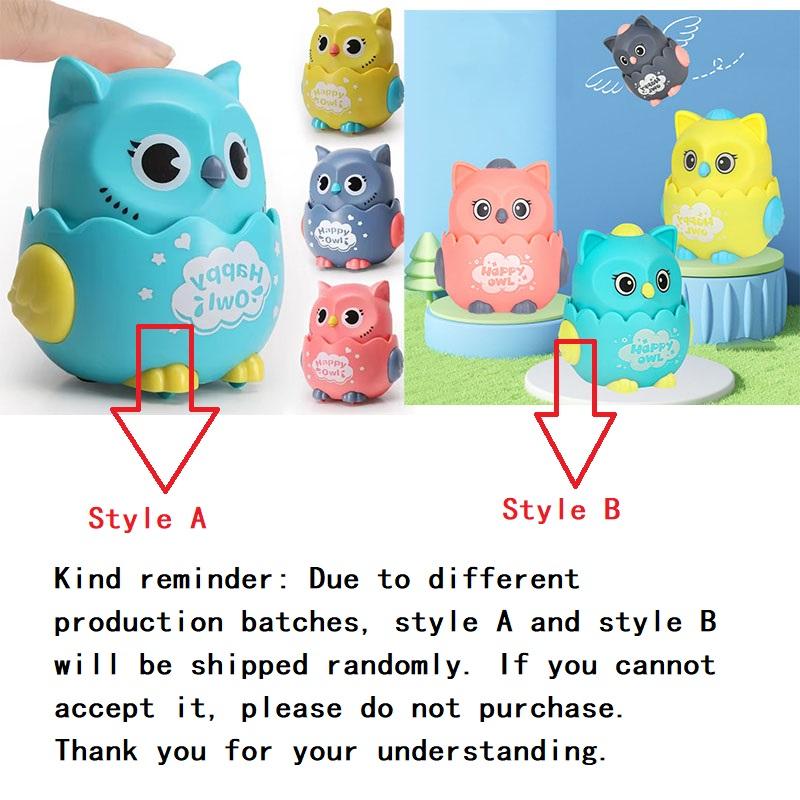 Kids Classic Wind Up Interactive Owl Shaped Press Mechanical Sliding Toys Toys for Boys Girls Birthday Xmas Gift