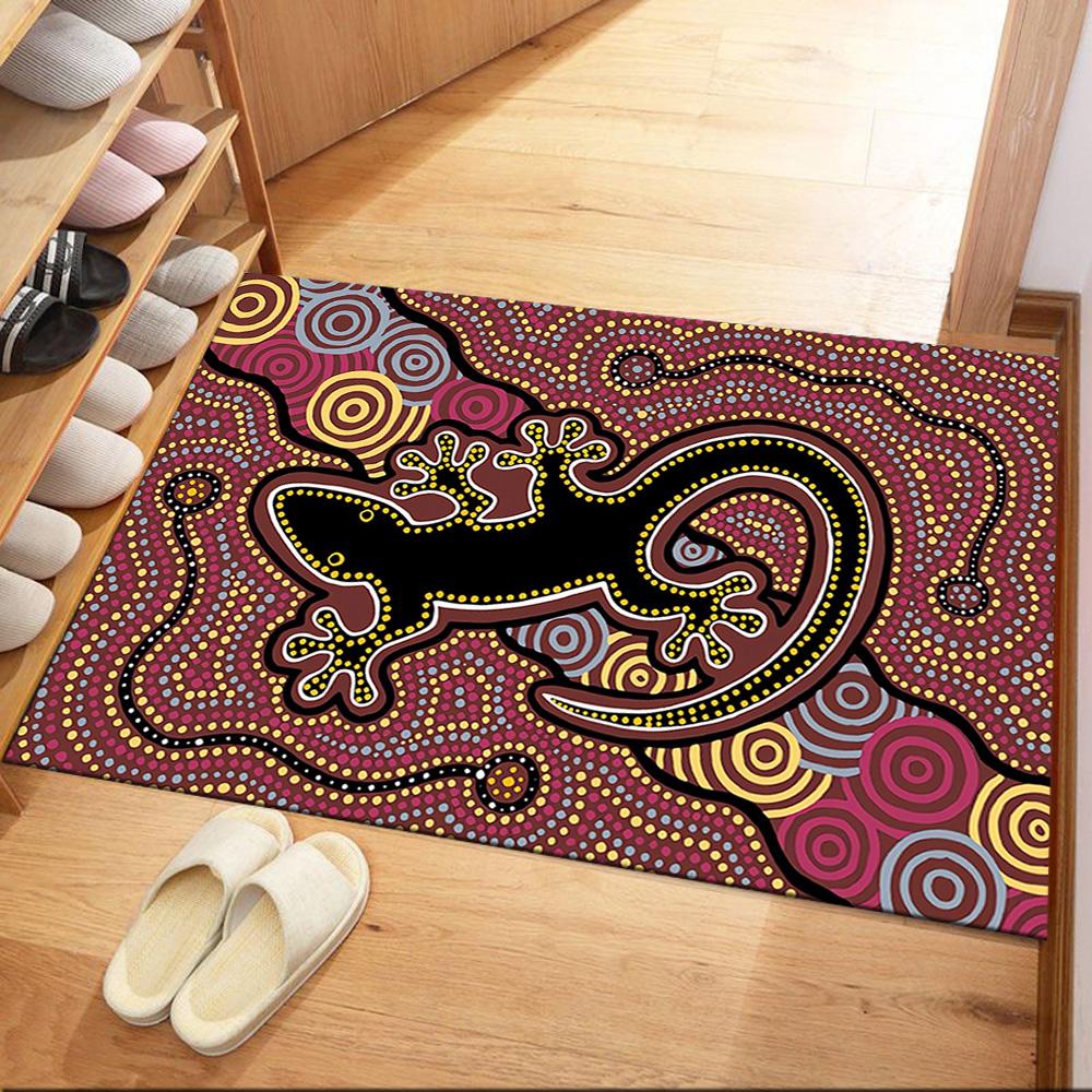 Australian Aboriginal Style 27 Floor Rug Office Rug Perfect for Kitchen Balcony Hallway Playrooms Anti-slip Rug Anime Office Decor