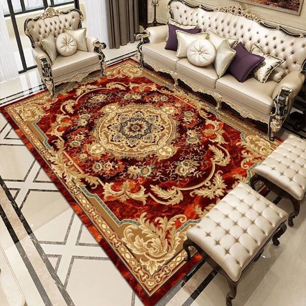 European Style Living Room Carpet Sofa Coffee Table Carpet Large-area Bedroom Bedside Carpet