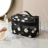 Gauze makeup bag Small daisies beach toiletry bag Travel women's simple storage bag Go out tote bag