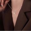 Stainless Steel Metal Texture U-Shaped Pendant Necklace for Women Necklace Fashion Gold Color Clavicle Chain Jewelry Accessory