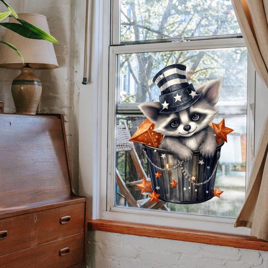Halloween Window Sticker Removable Static Cling Sticker Cartoon Animal Dwarf