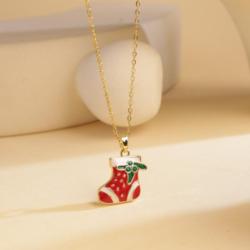 Christmas Necklace Women Titanium Steel Festive Design Trendy Accessory