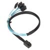 12GBPS Mini SAS HD SFF 8643 to 4 SATA 3.0 Cable PVC Dual Channel 7P Server Hard Disk Array Data Line 0.5m   1.6ft