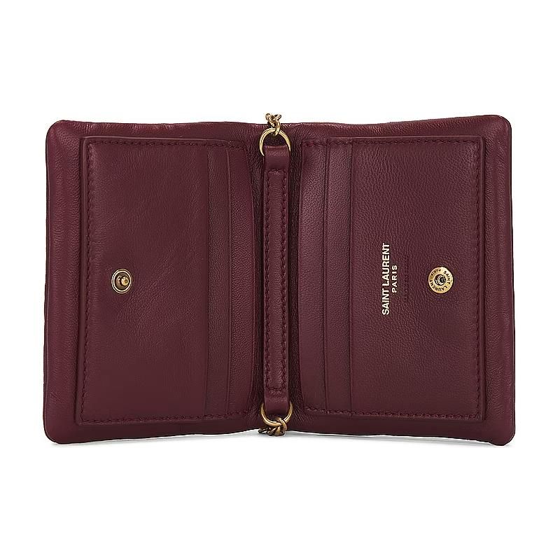 Saint Laurent Ysl Gold Metall Logo Lammleder Crossbody Schultertasche Damen Taschen Rot 777439-AACX7-6268