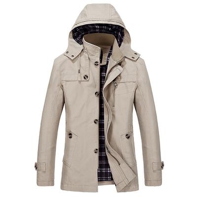 Veste coupe-vent grande taille pour homme, nouvelle collection printemps et automne, veste à capuche moyenne et longue pour homme, lavage pour homme