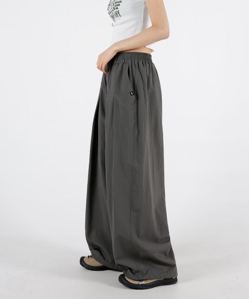 UMM Women'S Rustling Double Pintuck Balloon Wide Pants 2 Colors