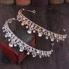 Korean Style Simple Bridal Small Crown Alloy Inlaid Rhinestone Leaf Wedding Hair Accessories