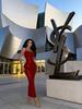 2025 New Year's Red Shiny Bodycon Slip Dress - Elegant Formal Gown for Valentine's Date