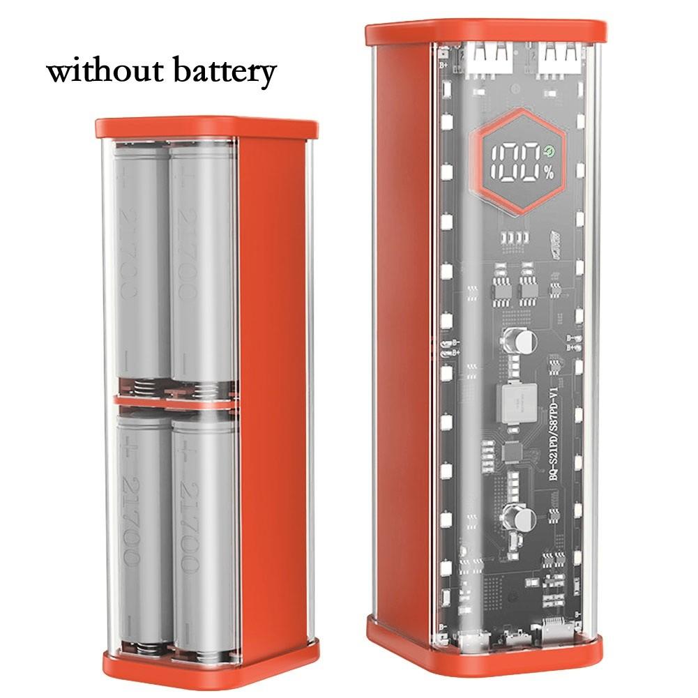 Closely Arranged Components 21700 Power Bank Battery Case Dual USB Outputs