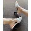 New Summer Women's Simple Ladies Slippers Dew Feet High Heels Slippers Solid Color Comfortable Fashion High Heel Slippers