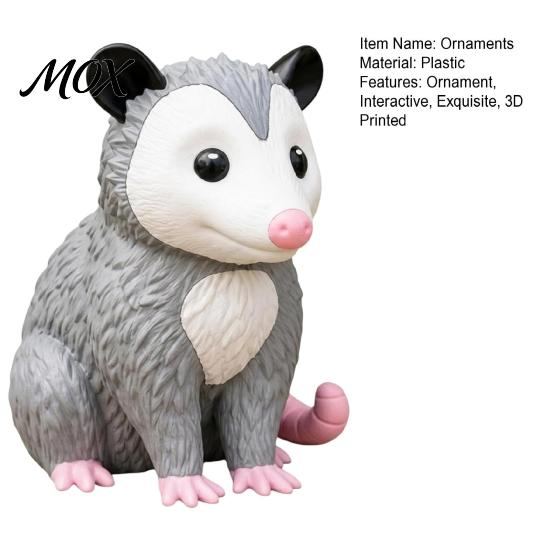 Unique Gardening Gifts 3D Printed Opossum Statue, Realistic Animal Decorative Figurine, Vivid Expression Statue Details Seasonal Ornament for