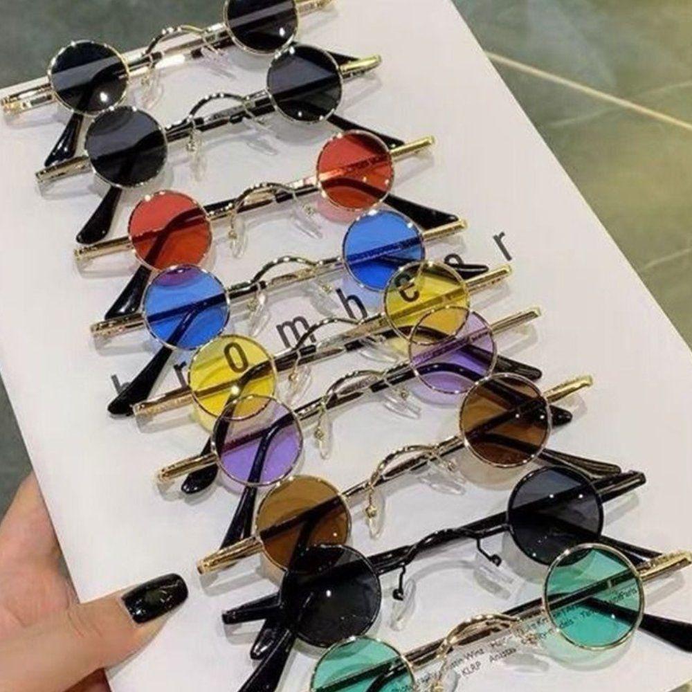 Myopia Sunglasses Men's Lightweight Comfortable Durable High Quality Edgy Punk Stylish Alloy Metal Round Shaped Lenses Fe Sun Glasses