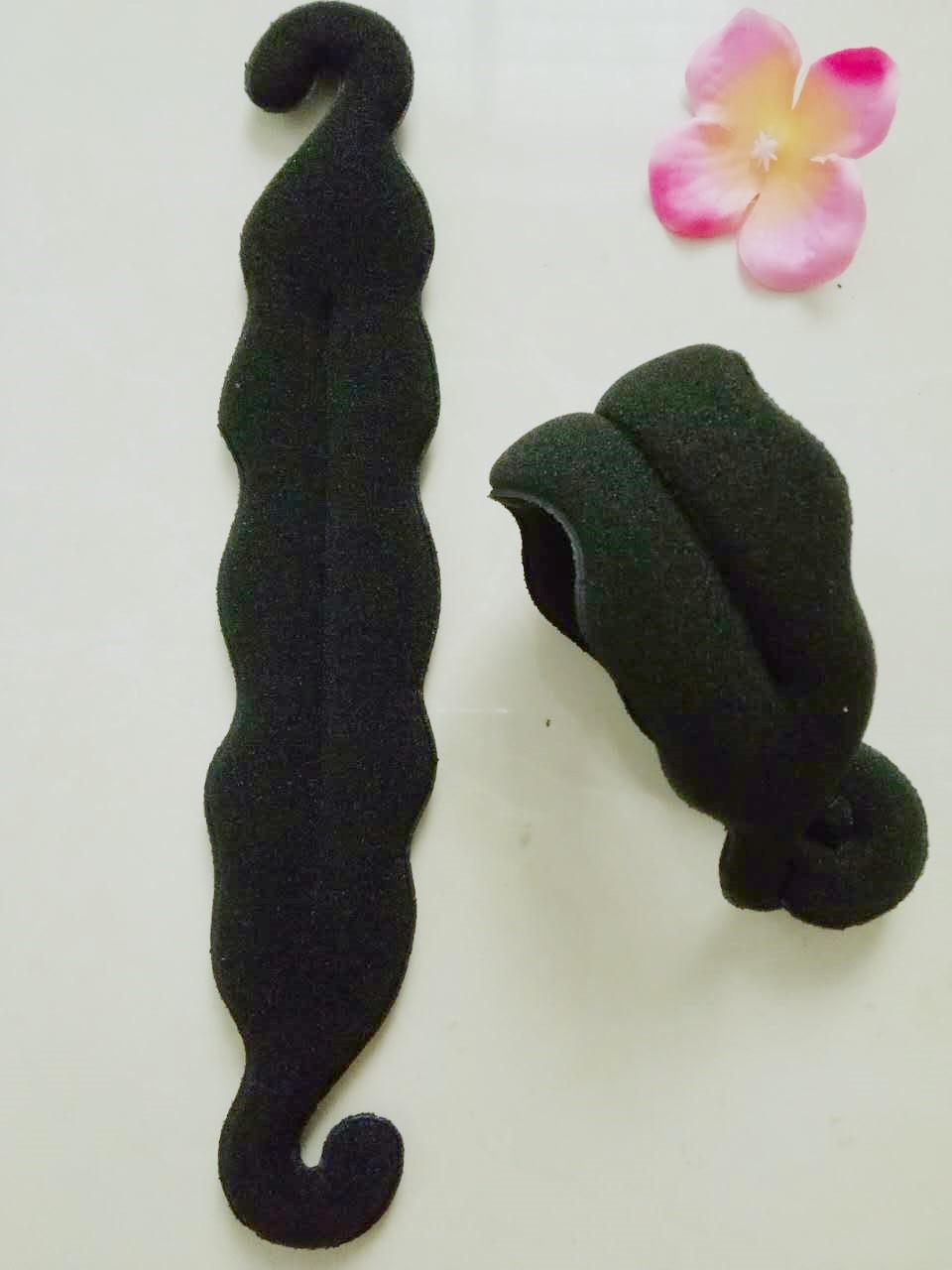 

1шт губчатая катушка для волос, улучшенная версия, щипцы для завивки с двумя крючками, инструмент для укладки волос, артефакт катушки для волос с шарообразной головкой чёрный