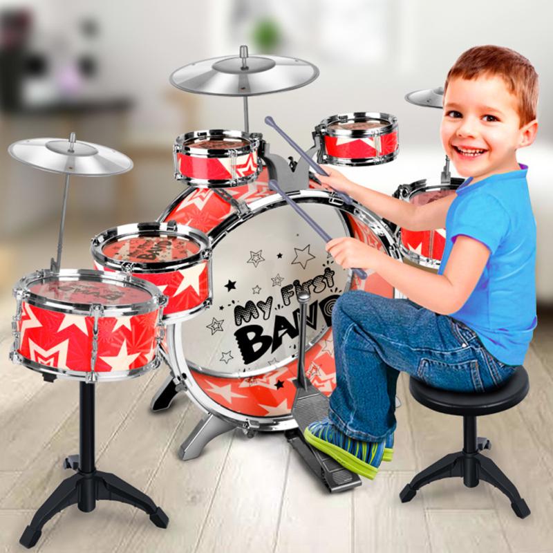 Kinder-Trommelsimulator, Jazz-Trommel, Fußspielzeug, Kindermusik, Percussion, Spielen, Jungen und Mädchen, Geburtstagsgeschenk