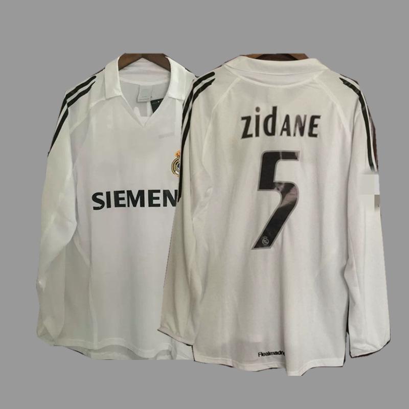Vintage Futbol Forması Uzun Kollu Klasik Milli Takım Gömleği Beckham Zidane C Ronaldo Retro Futbol Üstü