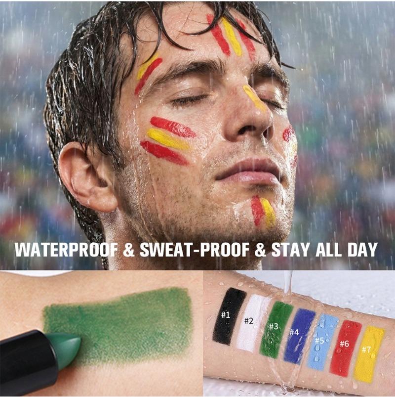 Stick Colore Vivace per Pittura Facciale da Tifoso Sportivo Crayon per Tatuaggi sul Corpo Artistico Portatile Impermeabile Trucco per il Giorno della Partita Multicolore Forniture per Feste
