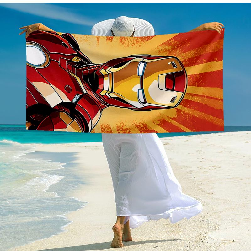 Ultra-Soft Beach Towel with Iron-Man Theme,Ideal for Pool - Camping, Diving - Perfect Travel Essential, Vibrant Beach Towel.