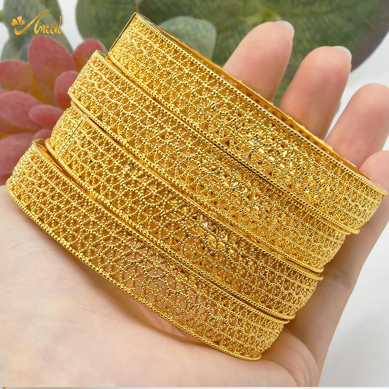2026 Alloy Spring Women's Indian Sand Gold Jewelry Bracelet Ring Gold Plated Hollow Accessories Bride Bracelet