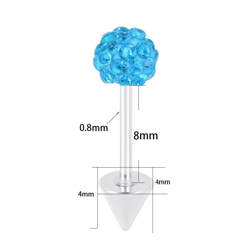 Double-Headed Titanium Steel Ear Spike Cartilage Stud for Upper Helix Piercing