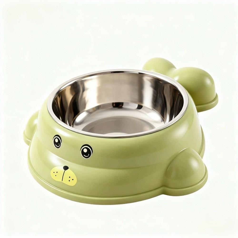 Cute Non-slip Stainless Steel Cat Bowl Anti-Choke Durable Dog Food Bowl Anti Tip Cartoon Anti-Spill Pet Feeder for Cats and Dogs