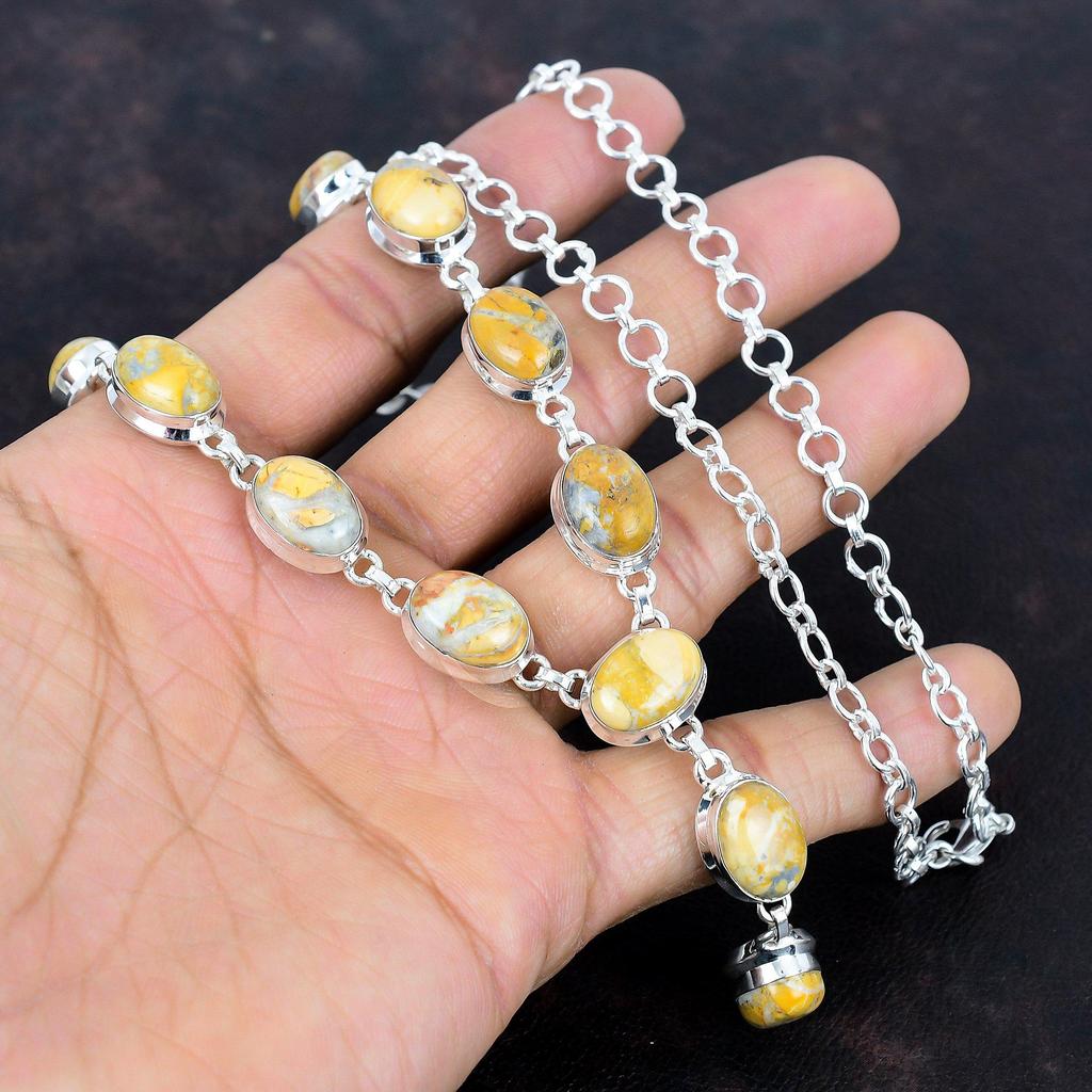 Naszyjnik z jaspisu maligano naszyjnik z kamienia szlachetnego ręcznie robiony naszyjnik naszyjnik ze srebra próby 925 regulowany łańcuszek biżuteria projektanta prezenty zaręczynowe