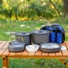 Camping Cookware Set with Kettle HardAnodized Carrying Bag for Families,