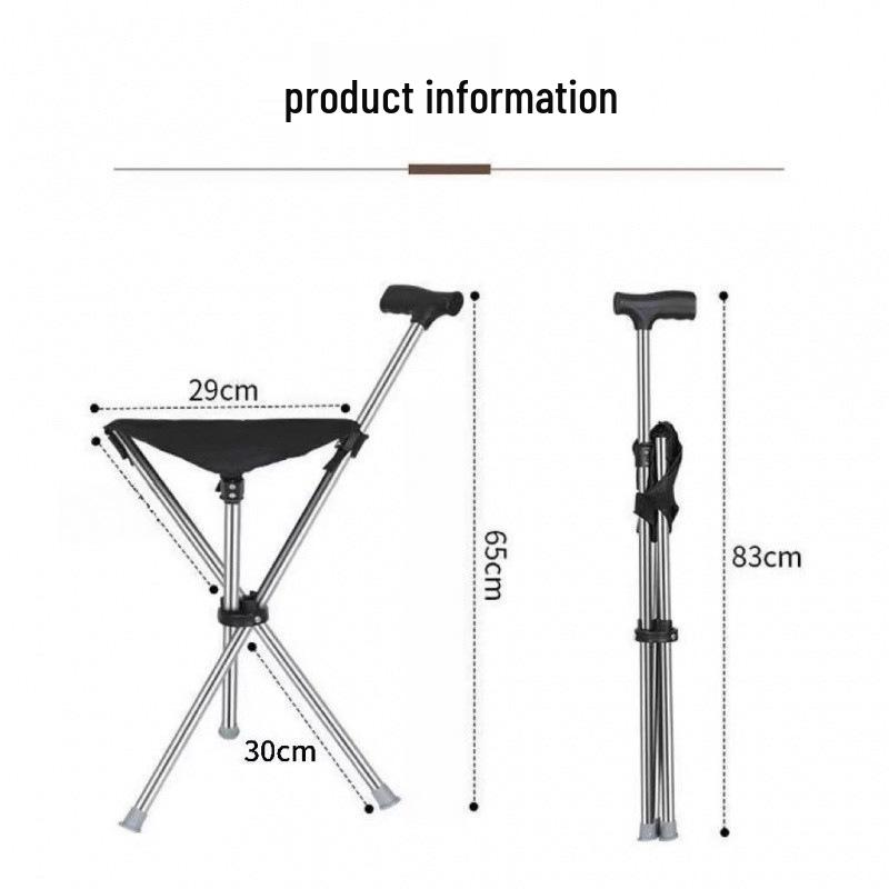 Tragbarer faltbarer Krückenhocker – Rutschfest, Leicht, Multifunktional für Reisen, Pendeln, Wandern & den Heimgebrauch