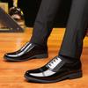 Leather shoes men's three joints business casual leather shoes security dress wedding business casual breathable trend British men's shoes
