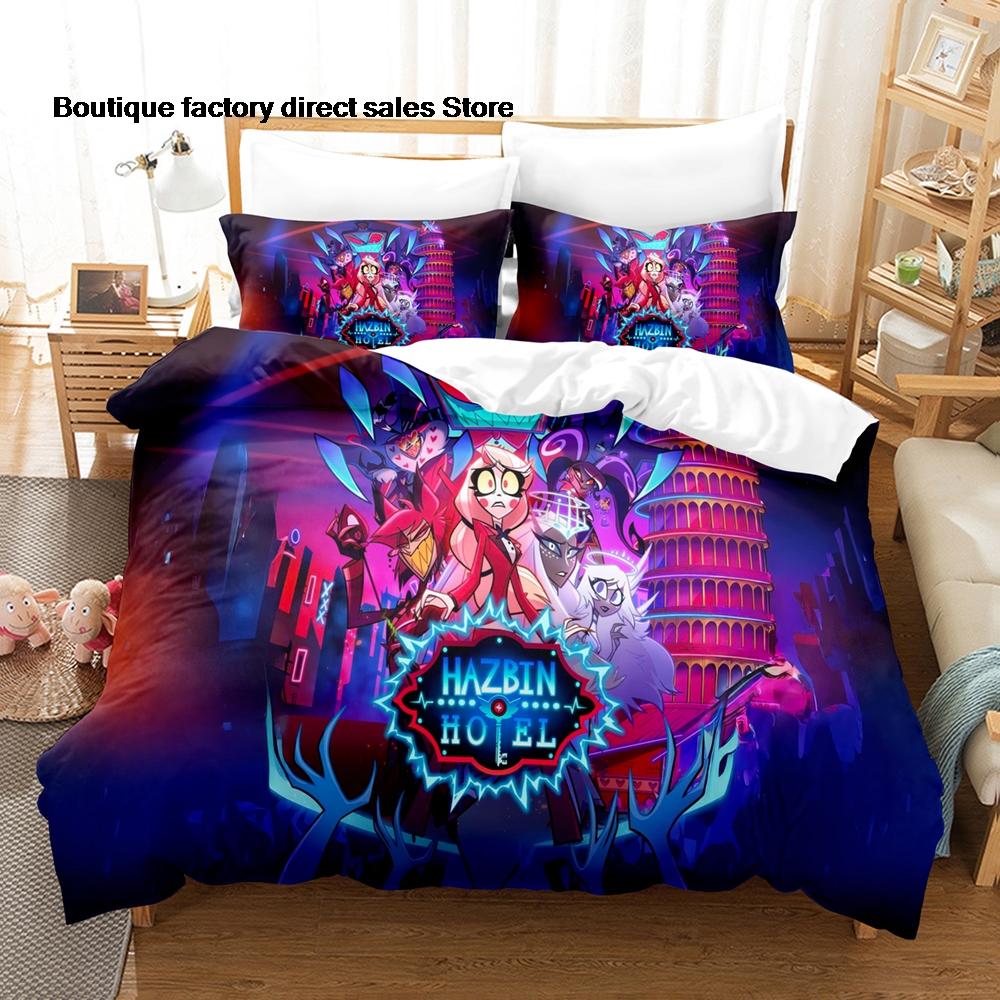 Anime Print Duvet Cover All Sizes Customizable for Fans BedroomHotHazbin Hotel Charlie Bedding Set 3PCS