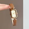 Vintage Hexagon Women Watch Leather Strap Minimalist Roman Numeral Quartz Wristwatch Small Clock Casual Daily Dress Watches