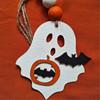 4PCS Spookys Ghostly Wood Crafts Halloweens Room Decoration Hanging Art For Festives DIY Family Activity And Seasonal Displays