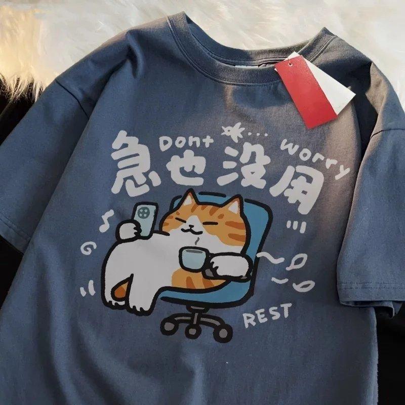 Cotton Short Sleeved T-shirt For Men And Women New Summer Fun Simple And Niche Clothing Round Neck Clothes 5XL