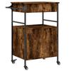 Kitchen Trolley Smoked Oak Finish 56 x 43 x 89.5 cm Engineered Wood